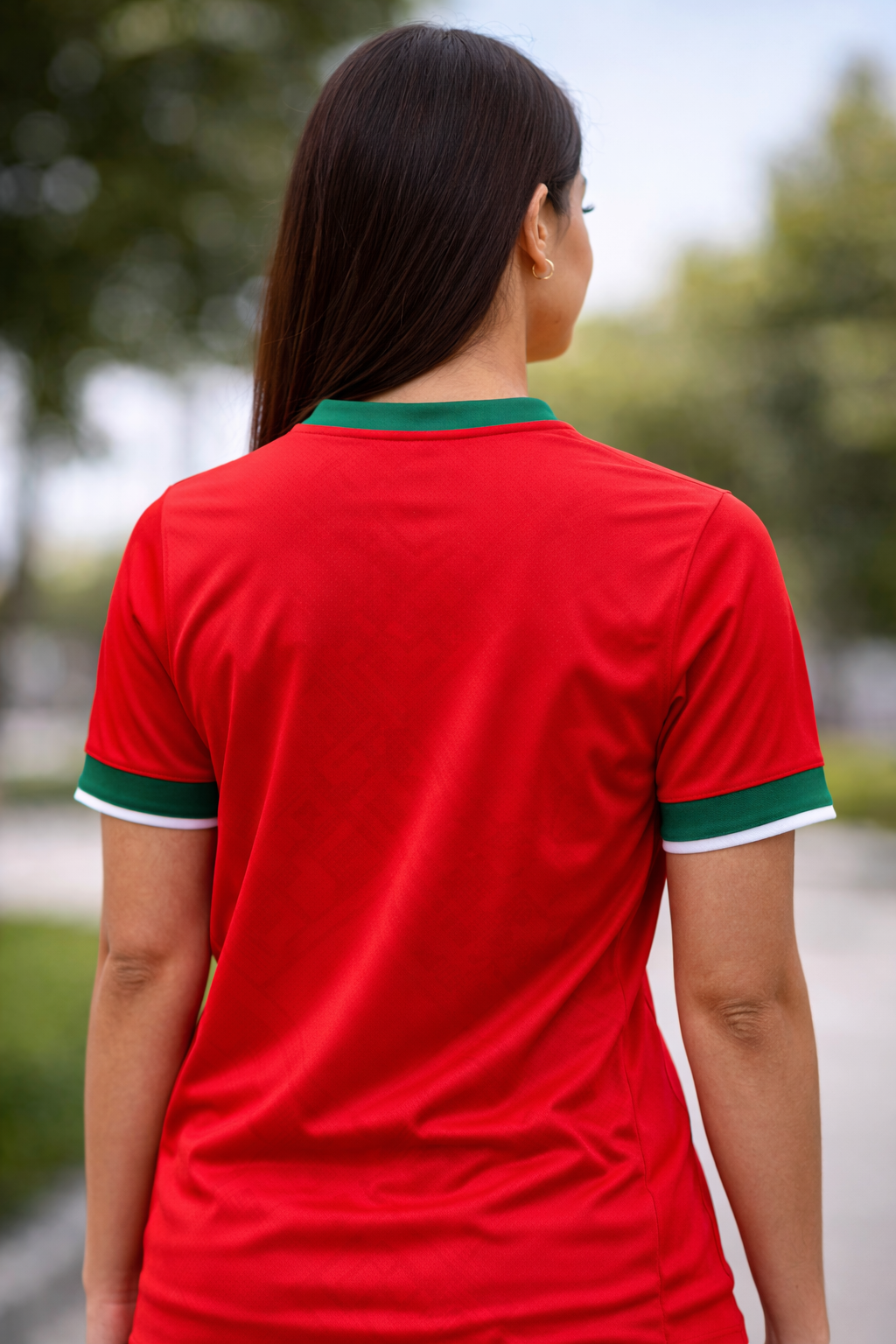 Morocco-Inspired Football Jersey – Fan Edition Woman Back