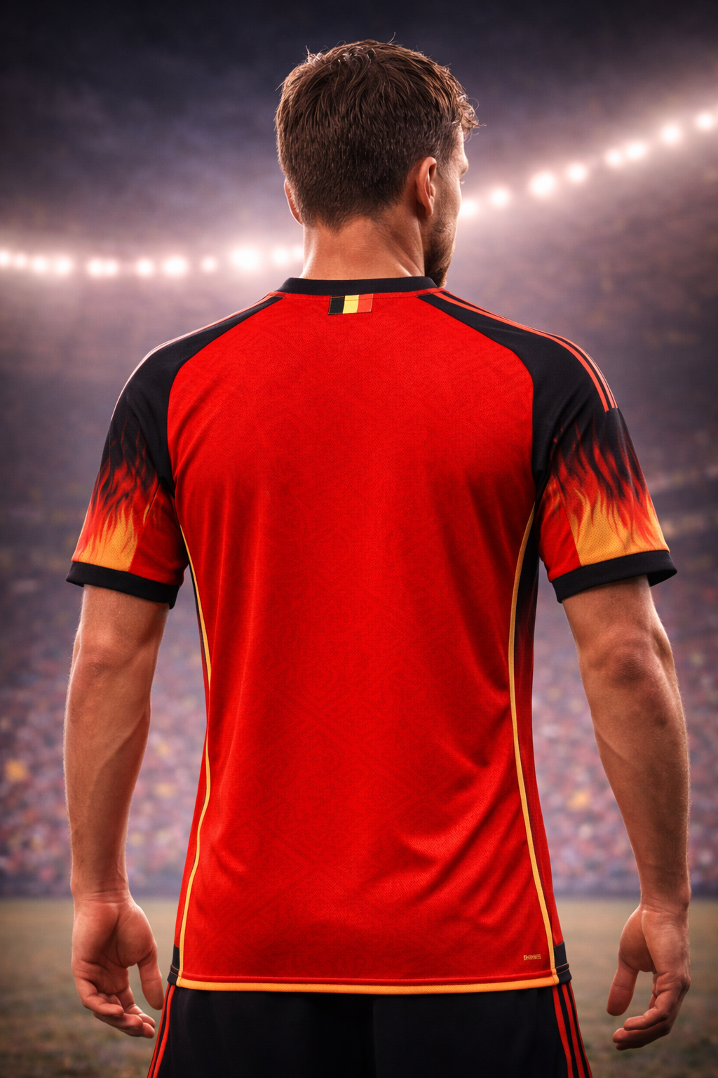Belgium-Inspired Red & Black Football Jersey – Fan Edition Front Back