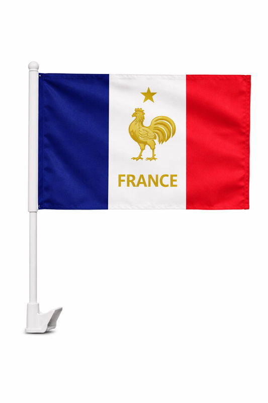 France-Inspired Car Flag – Blue, White & Red Fan Edition