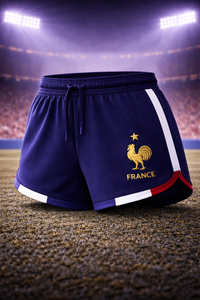 France-Inspired Women’s Football Shorts – Blue Fan Edition