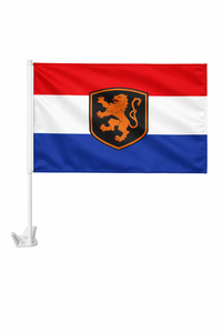Netherlands-Inspired Car Flag – Orange, White & Blue Fan Edition