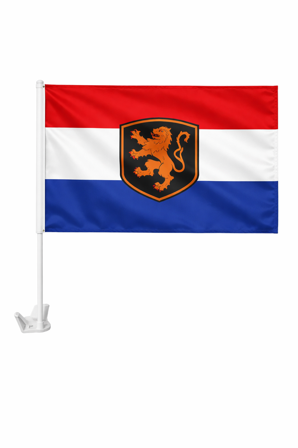 Netherlands-Inspired Car Flag – Orange, White & Blue Fan Edition
