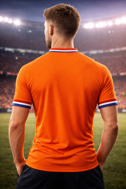 Netherlands-Inspired Orange Football Jersey – Fan Edition Back