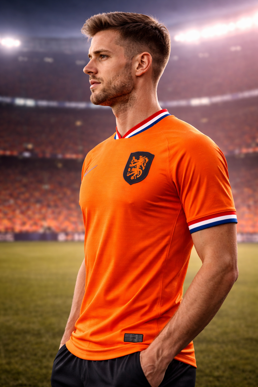 Netherlands-Inspired Orange Football Jersey – Fan Edition Side