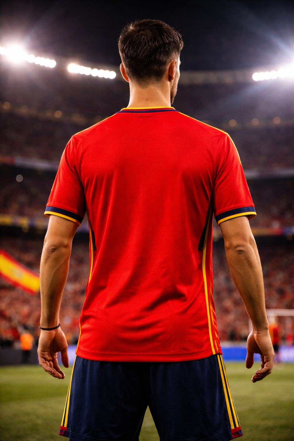 Spain-Inspired Red & Yellow Football Jersey – Fan Edition Back