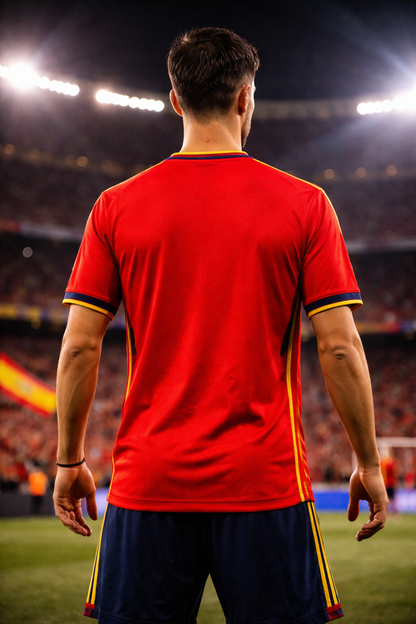 Spain-Inspired Red & Yellow Football Jersey – Fan Edition Back