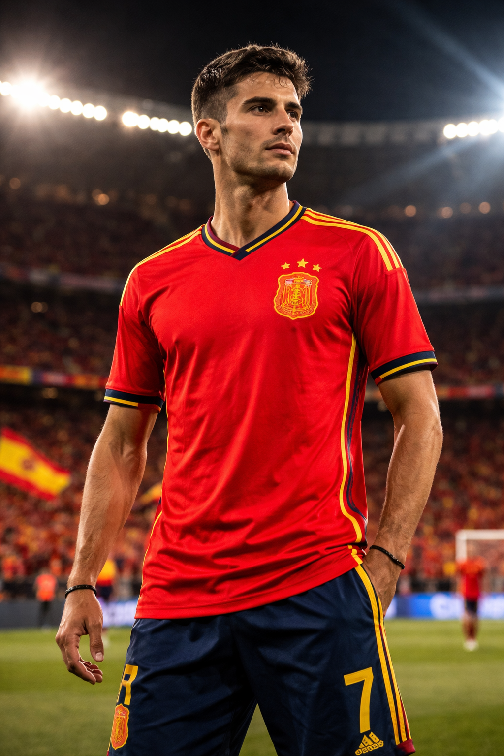 Spain-Inspired Red & Yellow Football Jersey – Fan Edition Front