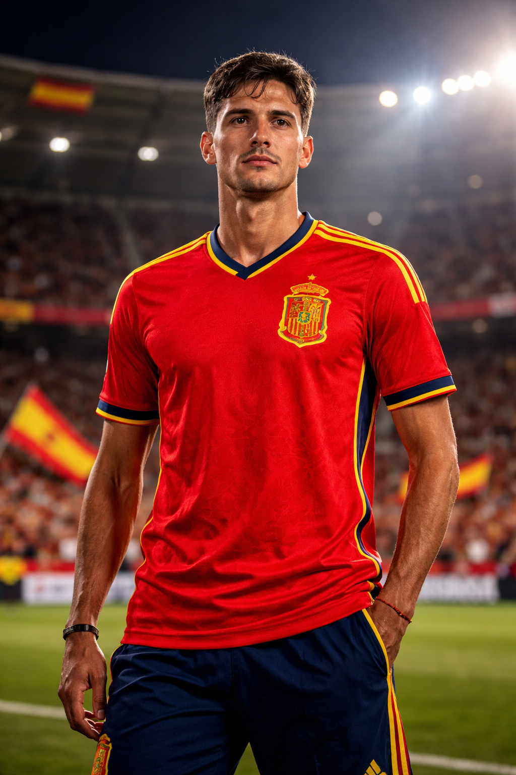 Spain-Inspired Red & Yellow Football Jersey – Fan Edition Front Man