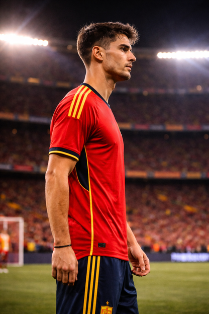 Spain-Inspired Red & Yellow Football Jersey – Fan Edition Side